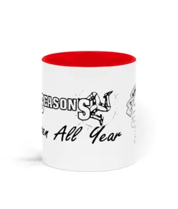 Manx Cider Vision 2026 in partnership with All Seasons red two-toned ceramic mug