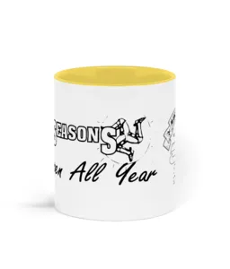 Manx Cider Vision 2026 in partnership with All Seasons yellow two-toned ceramic mug